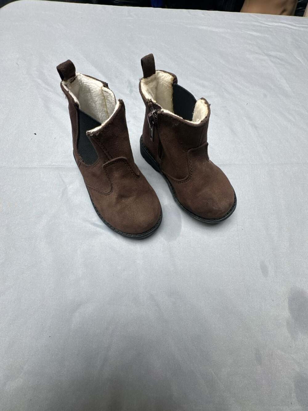 H&M Brown Faux Suede Fur Lined Toddler Boots Size 4-5